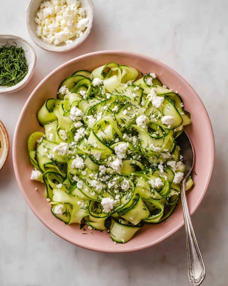 Italian Shaved Zucchini Salad with Feta Recipe
