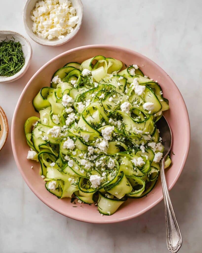 Italian Shaved Zucchini Salad with Feta Recipe