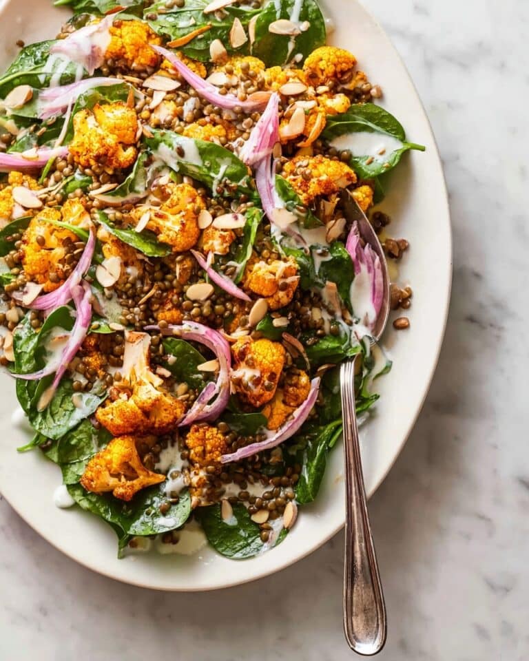 Roasted Cauliflower Salad with Lemon Tahini Dressing Recipe