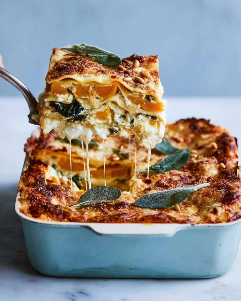 Caramelised Squash & Spinach Lasagne Recipe