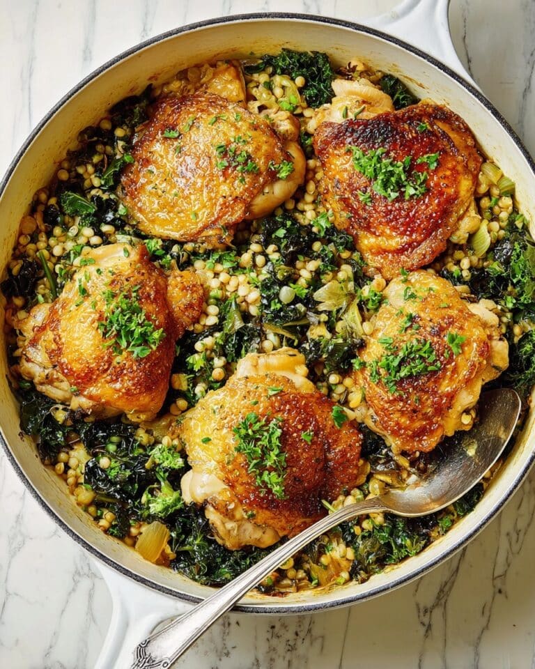 One-Pot Garlicky Chicken Thighs & Giant Couscous Recipe