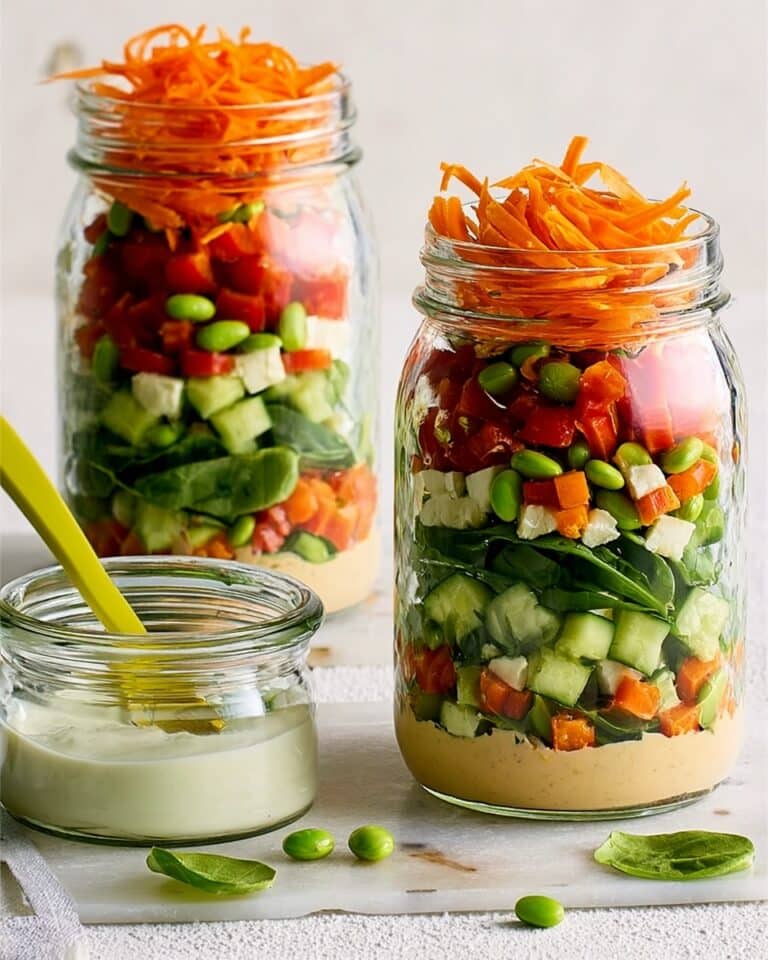 Stripy Hummus Salad Jars Recipe