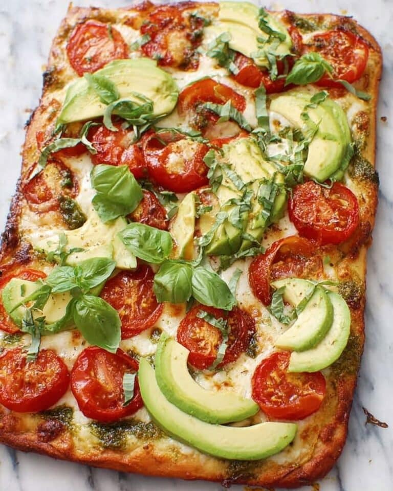 Tricolore Pizza with Basil Oil and Avocado Recipe