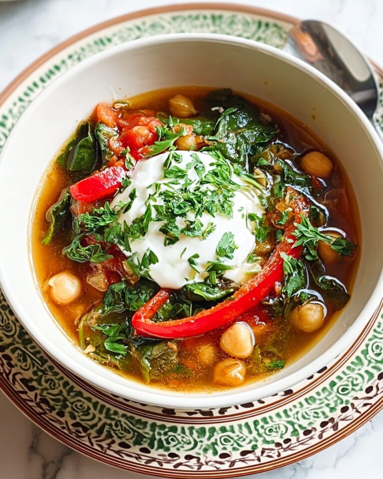 Chickpea Tagine Soup with Roasted Red Peppers, Apricots, and Kale Recipe