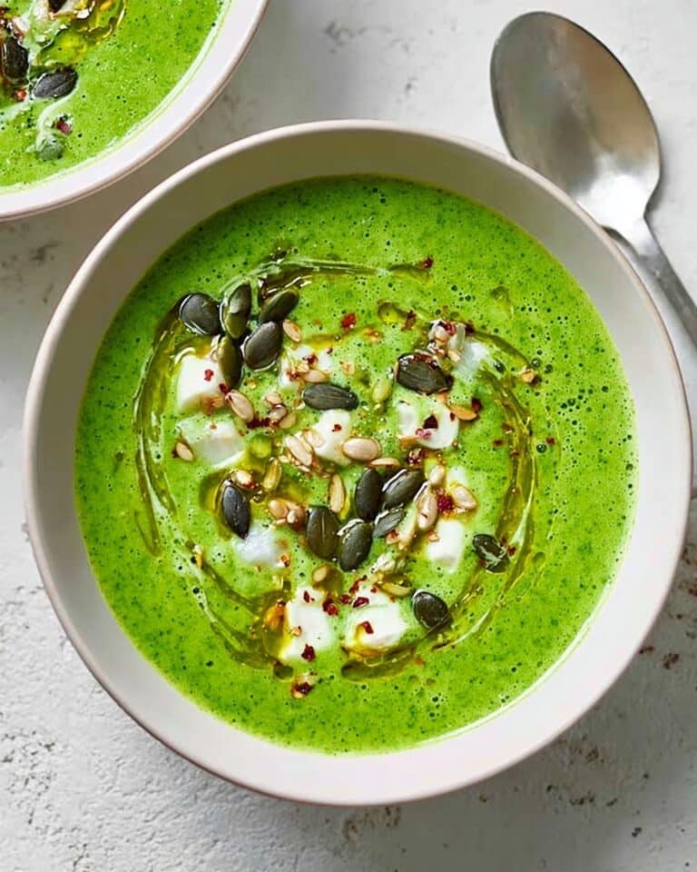 Chilled Green Soup with Feta and Toasted Seeds Recipe
