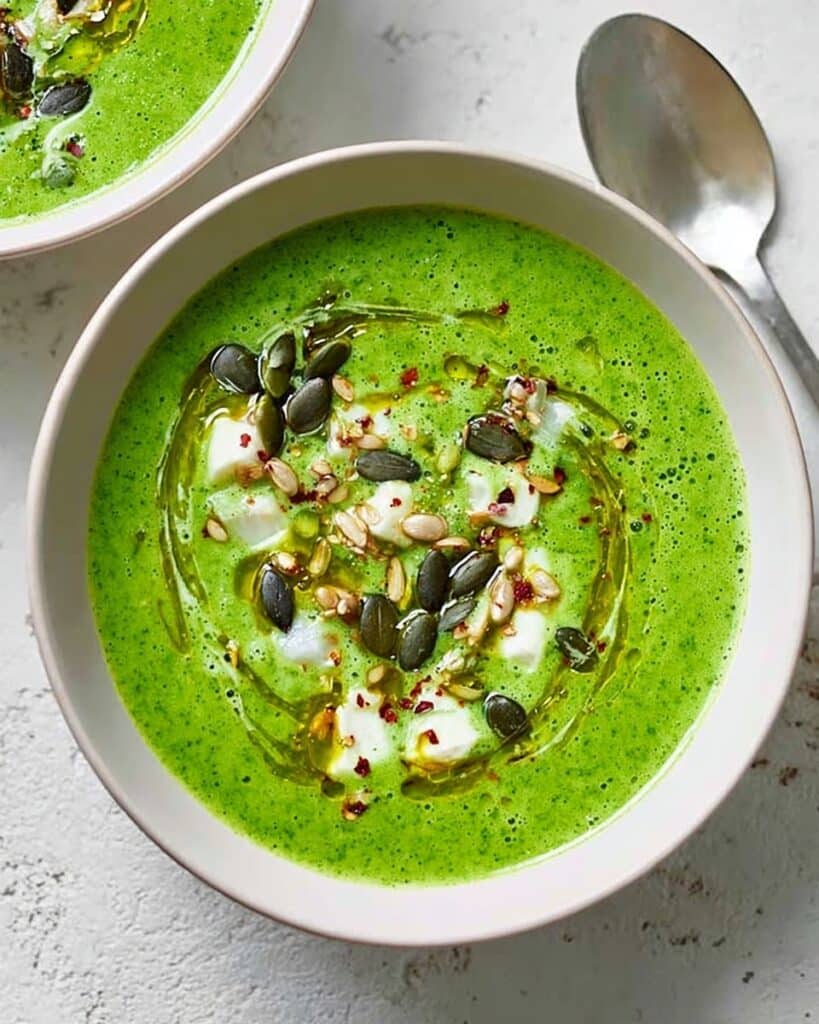 Chilled Green Soup with Feta and Toasted Seeds Recipe