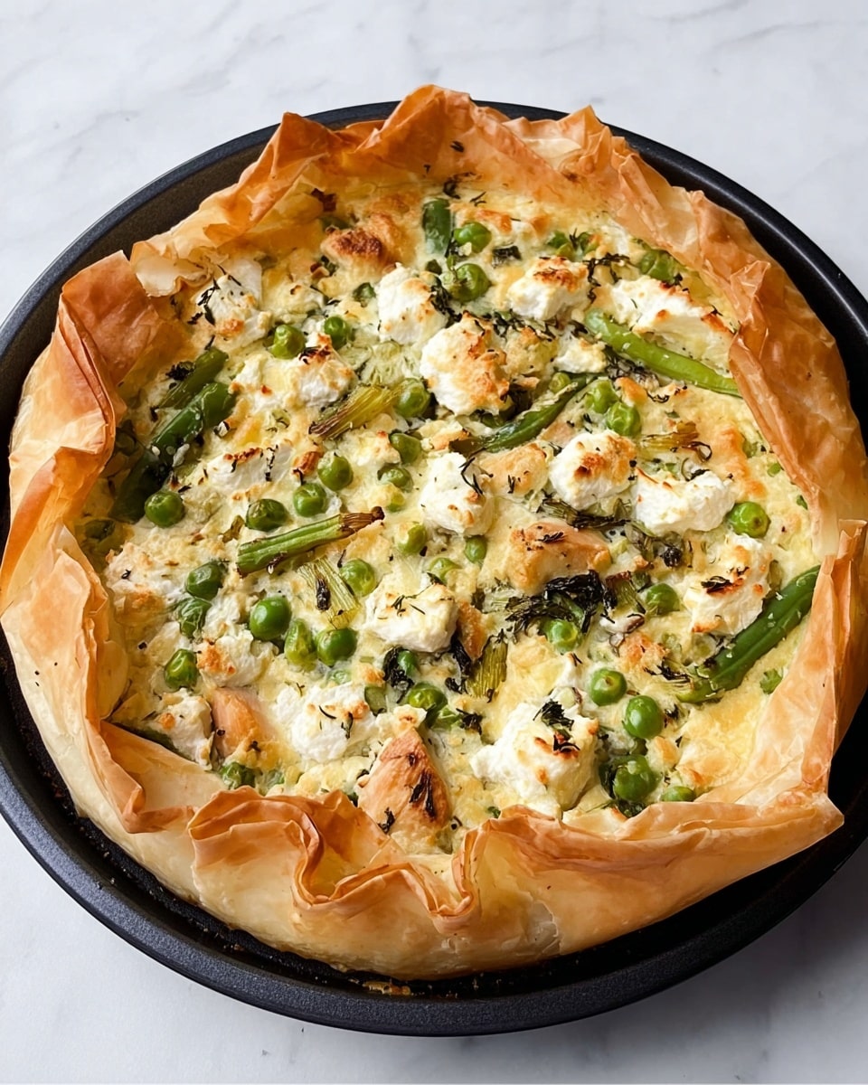 Frying Pan Filo Tart with Veggie and Feta Filling Recipe