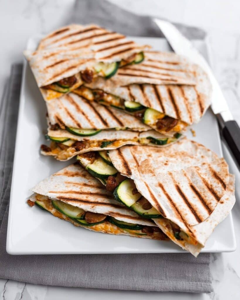 Grilled Courgette, Bean & Cheese Quesadilla Recipe