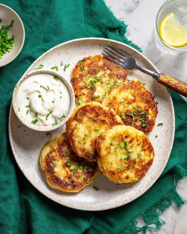 Leftover Mashed Potato Pancakes with Cheddar, Scallions, and Cranberry Sauce Recipe