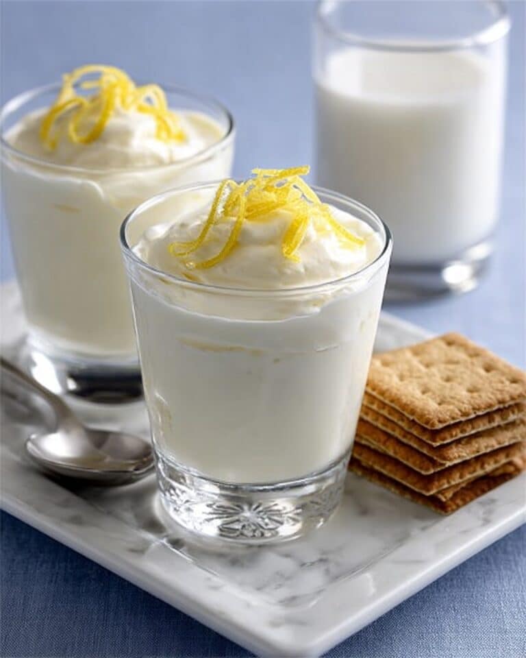 Lemon Syllabub with Fresh Fruit and Almond Thins Recipe
