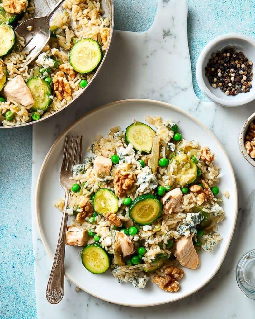 Chicken, leek & blue cheese pilaf Recipe