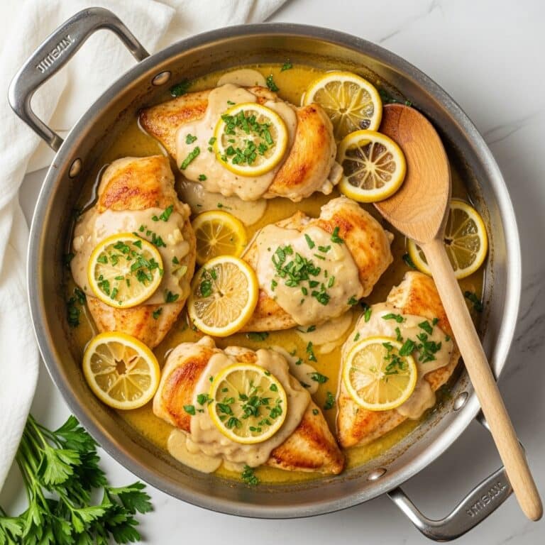Lemon Garlic Chicken with Parmesan Cream Sauce Recipe