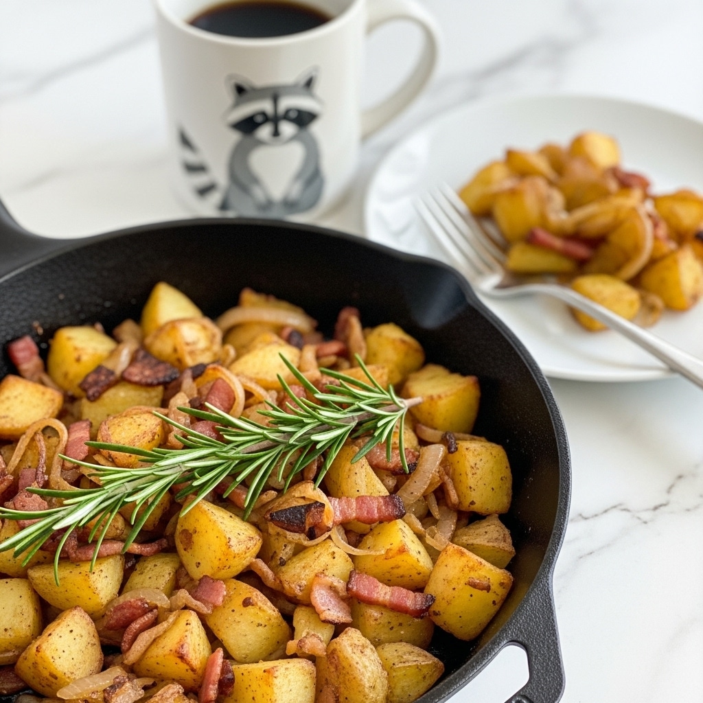 Skillet Potatoes Infused with Caramelized Onions Recipe