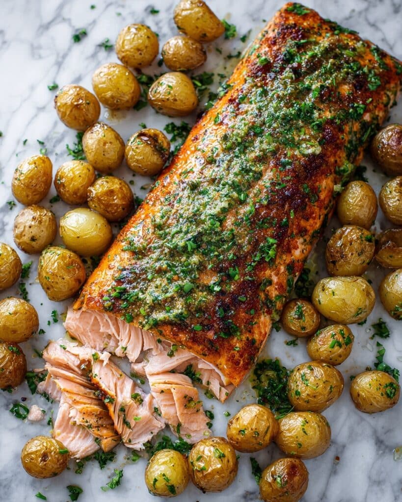 Sheet Pan Salmon with Dill Potatoes Recipe