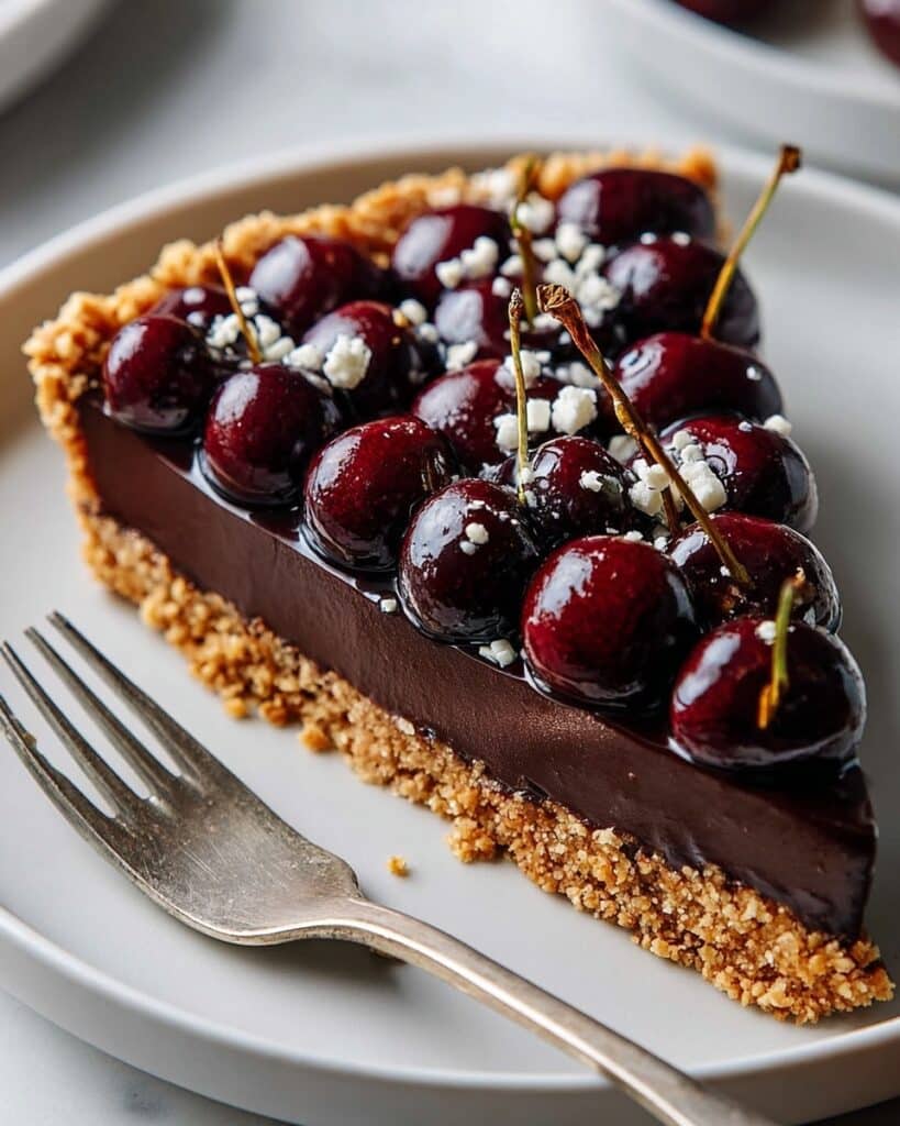 Dark Cherry Chocolate Tart with Almond Crust Recipe