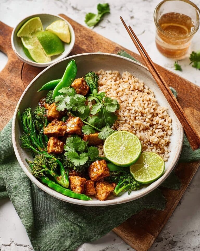 Sticky Tempeh Stir-Fry with Vegetables and Brown Rice Recipe