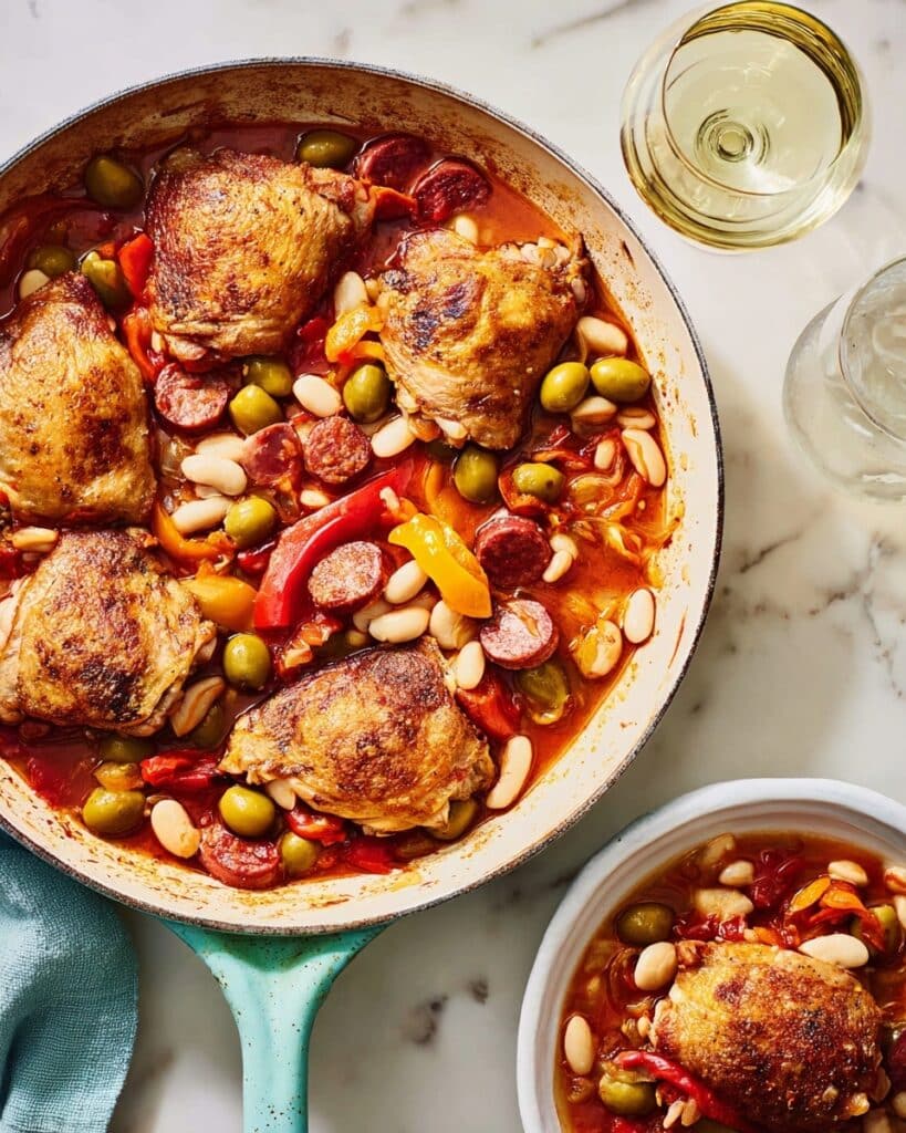 Easy Spanish Chicken with Chorizo, Peppers, and Butter Beans Recipe