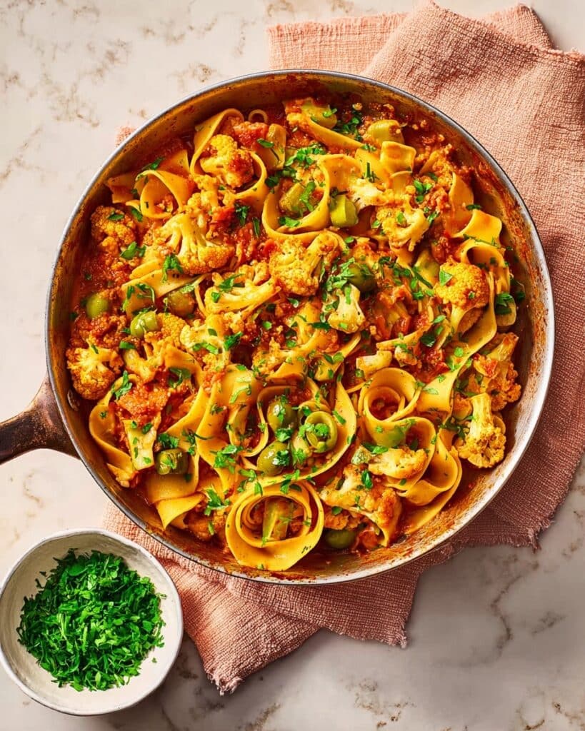Olive, Cauliflower & Harissa Pasta Recipe