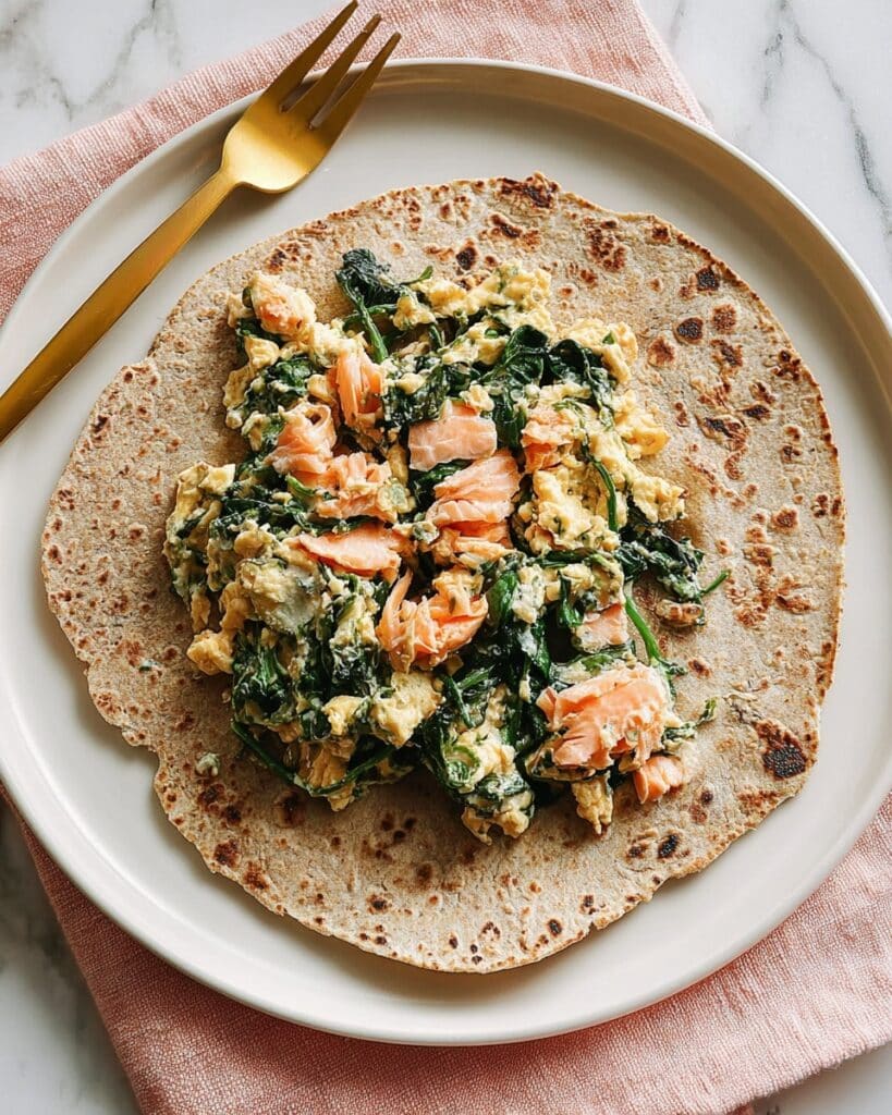 Salmon Scramble Flatbreads Recipe