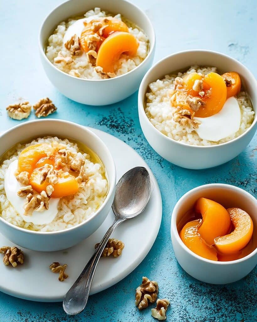 Vanilla and Cinnamon Breakfast Rice with Apricots, Yogurt, and Walnuts Recipe