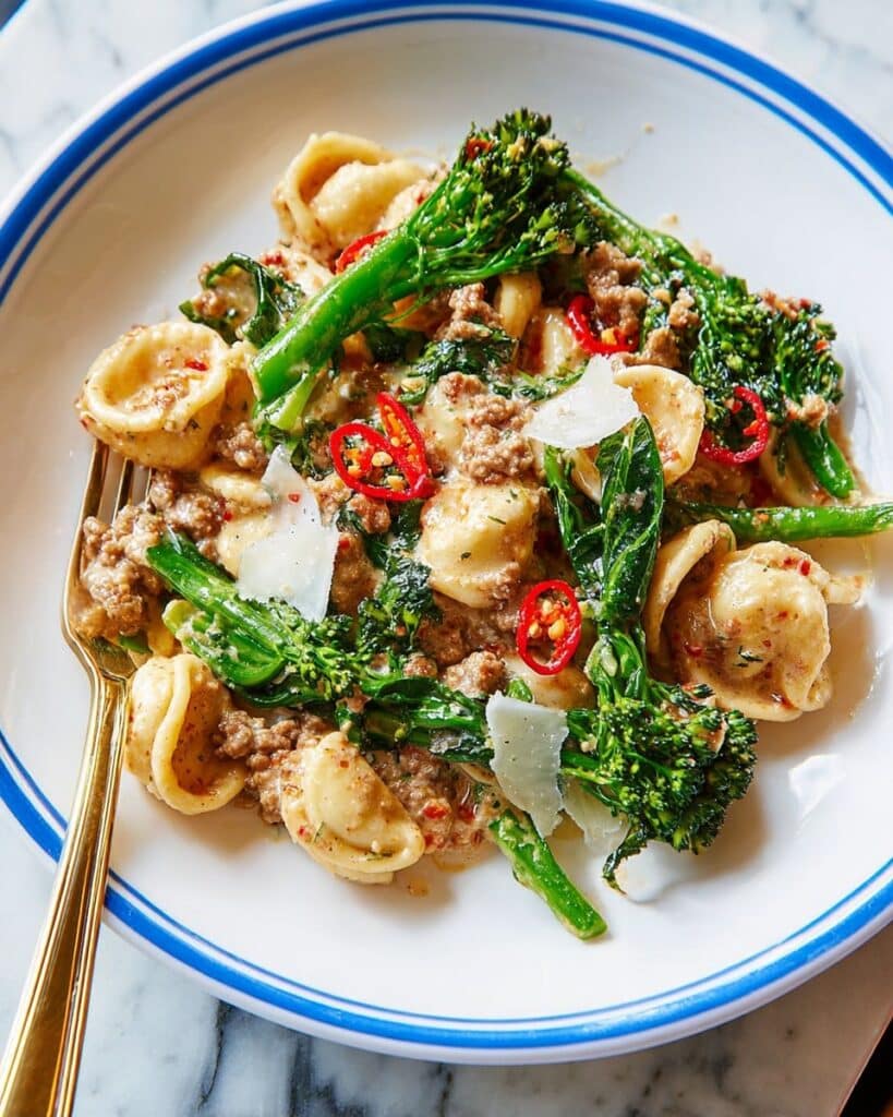 Orecchiette with Purple Sprouting Broccoli and Calabrian Pesto Recipe