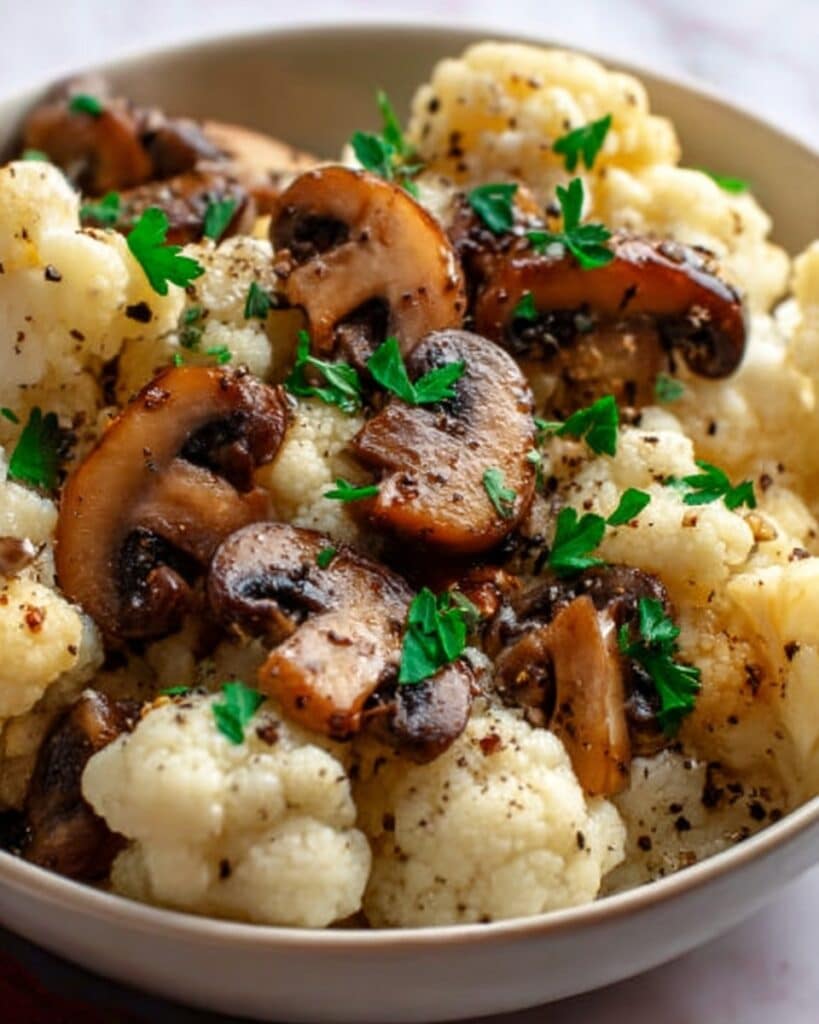 Garlic Cauliflower Mushroom Skillet Recipe