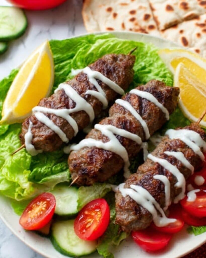 Air Fryer Lamb Kofta with Tahini Sauce Recipe
