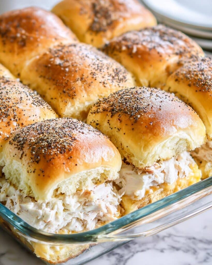 Shredded Chicken Sliders with Provolone and Honey Dijon Glaze Recipe